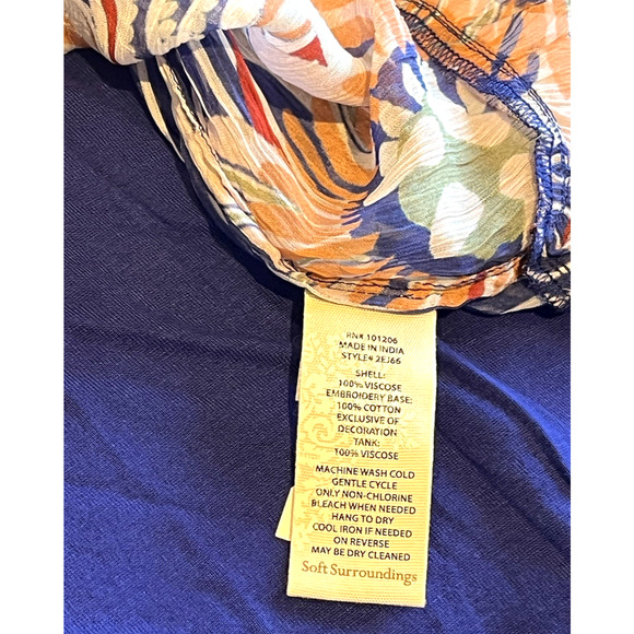 Soft Surroundings Women XL Top 2 Pc NEW Peasant Cottage Core Embroider Layered - Picture 9 of 10